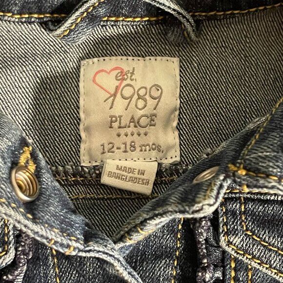 Baby Girls Denim Jacket With Ruffle Detail The Childrens Place Size 12-18 Months - Picture 4 of 9